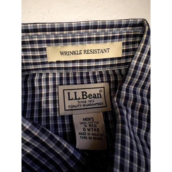 L.L Bean Mens Long Sleeve Button-Up - Small/Reg - Wrinkle Resistant 100% Cotton - Picture 3 of 5